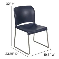 Flash Furniture HERCULES Series 880 Lb. Capacity Navy Full Back Contoured Stack Chair With Gray Powder Coated Sled Base -Furniture Haven Shop GUEST 64bfdec9 20ae 492c 8393 8e73fa3bd96b