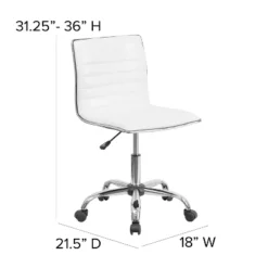 Flash Furniture 48" Wide Black Electric Height Adjustable Standing Desk With Designer Armless White Ribbed Swivel Task Office Chair 18 Flash Furniture 48" Wide Black Electric Height Adjustable Standing Desk With Designer Armless White Ribbed Swivel Task Office Chair -Furniture Haven Shop GUEST 64ce38db 1aa9 45c2 b526 421f9337f259