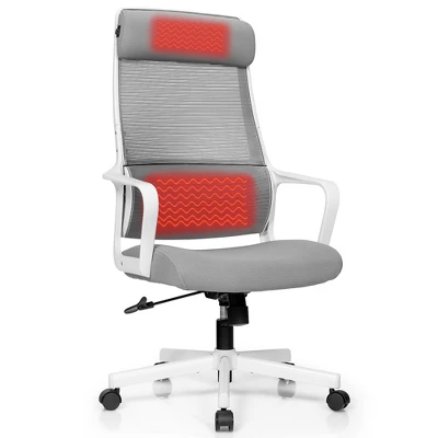 Costway Adjustable Mesh Office Task Chair Heating Lumbar Support Headrest GreyBlack 11 Costway Adjustable Mesh Office Task Chair Heating Lumbar Support Headrest GreyBlack - Image 11