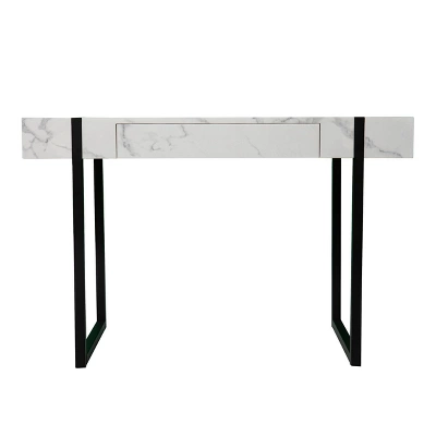 Wennan Modern Faux Marble Desk Black/White - Aiden Lane 3 Wennan Modern Faux Marble Desk Black/White - Aiden Lane - Image 3