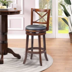 Georgia Swivel Barstool Hardwood Cappuccino - Boraam