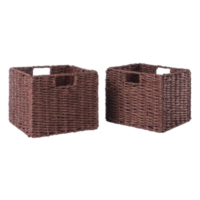 55.98" 5pc Milan Storage Shelf With Baskets Walnut - Winsome 5 55.98" 5pc Milan Storage Shelf With Baskets Walnut - Winsome - Image 5