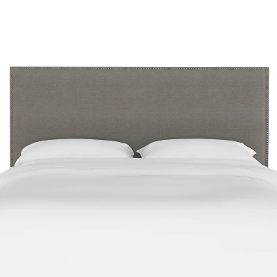 King Bella Nail Button Border Headboard Gray Linen/Pewter - Skyline Furniture 1 King Bella Nail Button Border Headboard Gray Linen/Pewter - Skyline Furniture