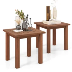 Tangkula 1PC/2PCS Patio Hardwood End Table Square Side Table With Slatted Tabletop Small Coffee Bistro Table Indoor Outdoor Side Table 18 Tangkula 1PC/2PCS Patio Hardwood End Table Square Side Table With Slatted Tabletop Small Coffee Bistro Table Indoor Outdoor Side Table -Furniture Haven Shop GUEST 68e80533 ef66 4d2b a103 a8f7290fecf1