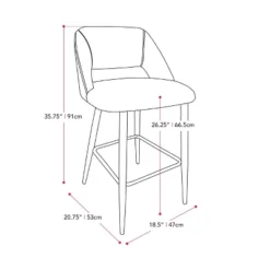 Blakeley Velvet Counter Height Barstool Black - CorLiving -Furniture Haven Shop GUEST 6912bb5f b860 41f9 a1b2 1d67dcd88d2b
