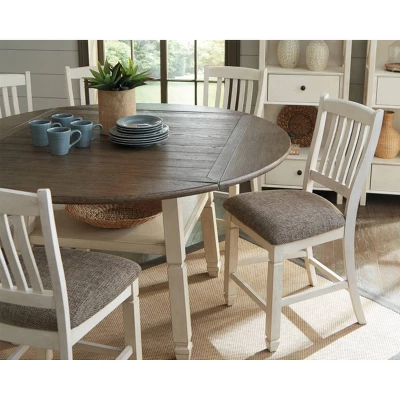 Bolanburg Round Drop Leaf Counter Table Antique White - Signature Design By Ashley 1 Bolanburg Round Drop Leaf Counter Table Antique White - Signature Design By Ashley