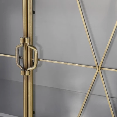 Richard Carter Display Metal Cabinet Gun Metal Antique Gold - StyleCraft 4 Richard Carter Display Metal Cabinet Gun Metal Antique Gold - StyleCraft - Image 4
