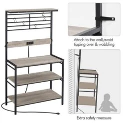 Yaheetech 4-tier 64" H Kitchen Baker's Rack With Power Outlet, Gray 10 Yaheetech 4-tier 64" H Kitchen Baker's Rack With Power Outlet, Gray -Furniture Haven Shop GUEST 6b3d535d 2fb3 498b a387 014ba0a4dd08