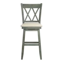 29" South Hill Double X Back Wood Swivel Height Barstool - Inspire Q