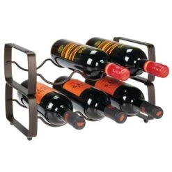 MDesign Metal Wine Rack Storage Organizer, 3 Bottles Each - 2 Pack -Furniture Haven Shop GUEST 6c5c6cc7 5558 4303 85b6 dc1541eb4cb3