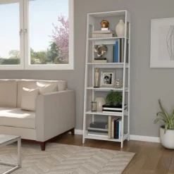 Hastings Home Ladder-Style 5-Tiered Bookcase -Furniture Haven Shop GUEST 6c922adb 0d20 4099 87b9 166b2e39b02d