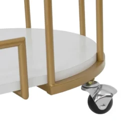 Pavillion 2 Tier Oval Bar Serving Cart Shelves With Glass Mirror Gold - Studio Designs -Furniture Haven Shop GUEST 6c9e28ba 23da 4694 94c0 7eb849a933b0