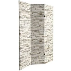 6" Double Sided Stone Wall Canvas Room Divider Gray - Oriental Furniture -Furniture Haven Shop GUEST 6d4b7299 ee82 4dbe aca1 549174829d16