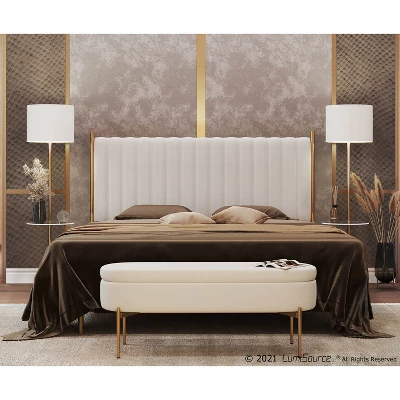 King Chloe Steel/Velvet Upholstered Headboard - LumiSource 8 King Chloe Steel/Velvet Upholstered Headboard - LumiSource - Image 8