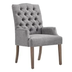 Raghnaid Distressed Tufted Linen Dining Chair - Inspire Q -Furniture Haven Shop GUEST 6fa509c4 a6c3 48f6 b081 211892ee3847