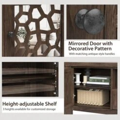 Tangkula 55" Retro TV Stand Media Entertainment Center W/ Mirror Doors & Drawer Brown 15 Tangkula 55" Retro TV Stand Media Entertainment Center W/ Mirror Doors & Drawer Brown -Furniture Haven Shop GUEST 7059506f 0a40 4099 b5e7 16ca30257e79