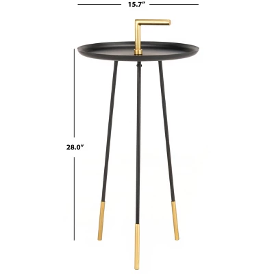 Delia Handle Side Table - Black/Gold - Safavieh 3 Delia Handle Side Table - Black/Gold - Safavieh - Image 3