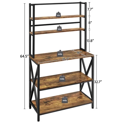 Yaheetech 5-Tier Kitchen Baker's Rack Utility Storage Shelf With 5 Shelves & Adjustable Feet 2 Yaheetech 5-Tier Kitchen Baker's Rack Utility Storage Shelf With 5 Shelves & Adjustable Feet - Image 2