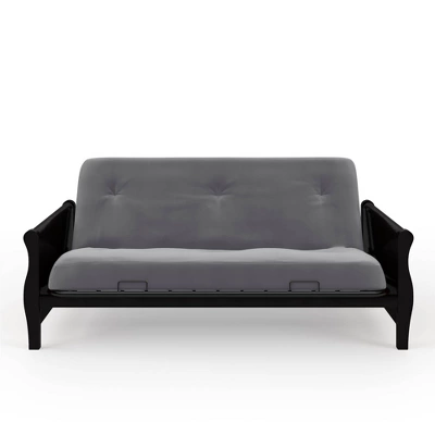 Full Chester Wood Arm Futon Frame With 8" Polyester Mattress - Room & Joy 15 Full Chester Wood Arm Futon Frame With 8" Polyester Mattress - Room & Joy - Image 15