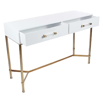 Metal And Wood Rectangular Console Table Olivia & May 5 Metal And Wood Rectangular Console Table Olivia & May - Image 5