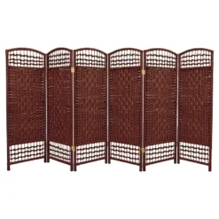 4 Ft. Tall Fiber Weave Room Divider (6 Panels) - Oriental Furniture -Furniture Haven Shop GUEST 728512db b09b 4487 9e93 793d551d712b
