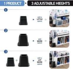 Adjustable Bed Risers - Heavy Duty Furniture Riser Set Of 4 In Heights Of 8, 5, Or 3 Inches For Table Risers, Bed Frame Risers In Black – Homeitusa -Furniture Haven Shop GUEST 73045db4 e0ba 418d a0d1 854748e1a41a