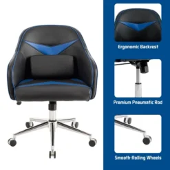 Costway Office Chair Swivel Adjustable Height W/ Massage Lumbar Support Blue 17 Costway Office Chair Swivel Adjustable Height W/ Massage Lumbar Support Blue -Furniture Haven Shop GUEST 7343a7d5 4f08 4105 90f6 f58576f9b793