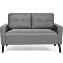 Costway Modern Loveseat Sofa 55'' Upholstered Chair Couch With Soft Cloth Cushion Grey -Furniture Haven Shop GUEST 73565c5c 9e99 4202 a8ab 0f9b5920eea8