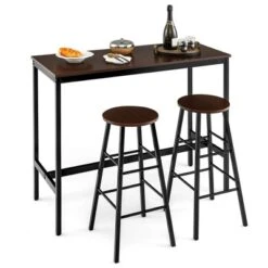 Costway 3 Piece Bar Table Set Pub Table And 2 Stools Counter Kitchen Dining Set -Furniture Haven Shop GUEST 73650455 7db8 4c08 9129 17dde3d9eee7