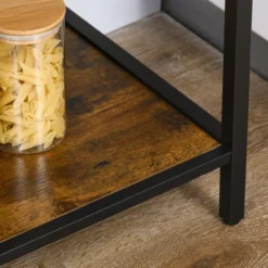 HOMCOM Industrial Wine Rack With 11-Bottles Holder, Free Standing Wine Shelf With Glass Holders For Home Bar, Kitchen, Rustic Brown -Furniture Haven Shop GUEST 73dea91e d01c 41eb b1f3 fd370b0b4323