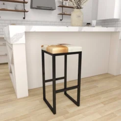 Industrial Cowhide And Metal Bar Height Stool Brown - Olivia & May 29 Industrial Cowhide And Metal Bar Height Stool Brown - Olivia & May -Furniture Haven Shop GUEST 744d4b2a cc77 4e56 a0b4 87262fc5c340