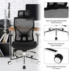 Costway Ergonomic Office Chair High-Back Mesh Chair W/Adjustable Lumbar Support 11 Costway Ergonomic Office Chair High-Back Mesh Chair W/Adjustable Lumbar Support -Furniture Haven Shop GUEST 74647328 76ca 47e8 af88 2795517ac313