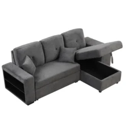 95" Pull Out Sleeper Sofa, Reversible L-Shape Sectional Couch With Storage Chaise And 2 Stools-ModernLuxe -Furniture Haven Shop GUEST 74c279aa c1eb 4a4f a870 87ee5f86cc8a