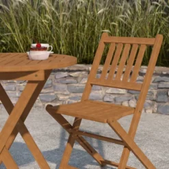Merrick Lane Three Piece Solid Acacia Wood Folding Patio Bistro Set With Lightweight Round Table And Two Chairs, Natural 17 Merrick Lane Three Piece Solid Acacia Wood Folding Patio Bistro Set With Lightweight Round Table And Two Chairs, Natural -Furniture Haven Shop GUEST 74d17e17 76f4 4cd1 b765 a40f51982165