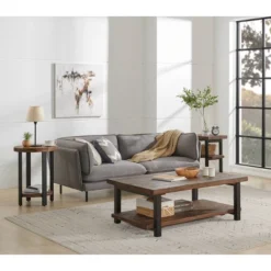 Pomona 2 Shelf End Table Reclaimed Wood Rustic Natural - Alaterre Furniture -Furniture Haven Shop GUEST 76d0736e e0cc 47ae ba07 9394074624e0