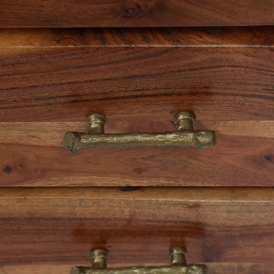 Set Of 2 Terrell Handcrafted Boho Acacia Wood 3 Drawer Nightstands Dark Natural - Christopher Knight Home 9 Set Of 2 Terrell Handcrafted Boho Acacia Wood 3 Drawer Nightstands Dark Natural - Christopher Knight Home - Image 9