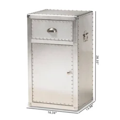 Serge Metal 1 Door Accent Storage Cabinet Silver - Baxton Studio 19 Serge Metal 1 Door Accent Storage Cabinet Silver - Baxton Studio -Furniture Haven Shop GUEST 777d61d2 07fd 432d 887f bc1ce445a99b