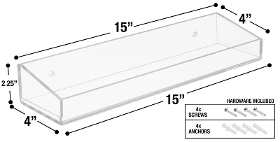 Sorbus Wall Mounted Acrylic Floating Display Shelves 2 Sorbus Wall Mounted Acrylic Floating Display Shelves - Image 2