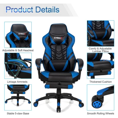 Costway Office Computer Desk Chair Gaming Chair Adjustable Swivel W/Footrest 9 Costway Office Computer Desk Chair Gaming Chair Adjustable Swivel W/Footrest - Image 9