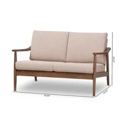 Venza Mid-Modern Walnut Wood Fabric Upholstered 2 Seater Loveseat Light Brown - Baxton Studio 15 Venza Mid-Modern Walnut Wood Fabric Upholstered 2 Seater Loveseat Light Brown - Baxton Studio -Furniture Haven Shop GUEST 7835925c 9b0c 4a84 adac 23c3aeba3540