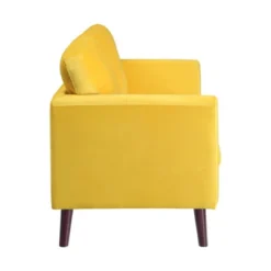 Tolley Velvet Loveseat In Yellow - Lexicon -Furniture Haven Shop GUEST 783bf0fc 6345 4f54 9ccb b9f8b665f8a4