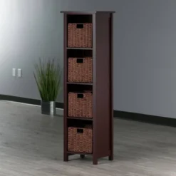 55.98" 5pc Milan Storage Shelf With Baskets Walnut - Winsome 25 55.98" 5pc Milan Storage Shelf With Baskets Walnut - Winsome -Furniture Haven Shop GUEST 78b8d9e2 7aaa 45fe 9b3e d5401b5cf0ca