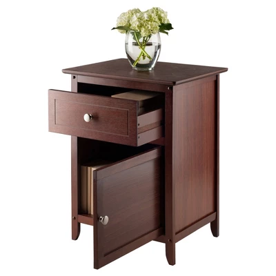 Eugene Nightstand Walnut - Winsome 1 Eugene Nightstand Walnut - Winsome