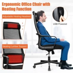 Costway Adjustable Mesh Office Task Chair Heating Lumbar Support Headrest GreyBlack 15 Costway Adjustable Mesh Office Task Chair Heating Lumbar Support Headrest GreyBlack -Furniture Haven Shop GUEST 7a476a6d b820 4d58 a80c 9cbd832238fc