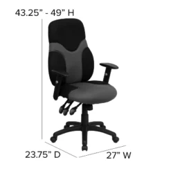 Emma And Oliver High Back Ergonomic Black/Gray Mesh Swivel Task Office Chair W/ Adjustable Arms 11 Emma And Oliver High Back Ergonomic Black/Gray Mesh Swivel Task Office Chair W/ Adjustable Arms -Furniture Haven Shop GUEST 7b3f906e e107 4c07 bdef f55d2d616ac5