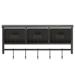 Emma And Oliver Rustic Country Wall Mounted Shelf With 5 Adjustable Sliding Hooks And Three Wire Storage Baskets 22 Emma And Oliver Rustic Country Wall Mounted Shelf With 5 Adjustable Sliding Hooks And Three Wire Storage Baskets -Furniture Haven Shop GUEST 7b46ad2c 94bd 49a1 9f37 3eb126ed6146