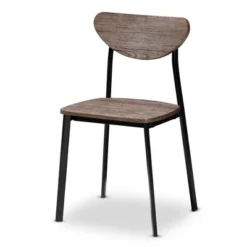 5pc Ornette Mid Century Modern Matte Frame Dining Set Light Brown - Baxton Studio