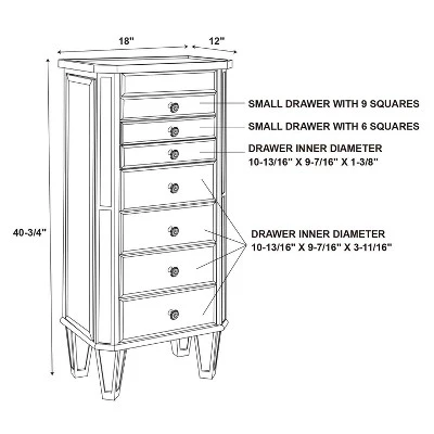 Aislin Jewelry Armoire Mirror/Silver - Powell Company 13 Aislin Jewelry Armoire Mirror/Silver - Powell Company - Image 13