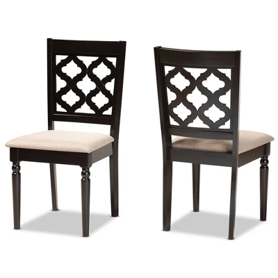 2pc Ramiro Fabric And Wood Dining Chairs Set - Baxton Studio 7 2pc Ramiro Fabric And Wood Dining Chairs Set - Baxton Studio - Image 7
