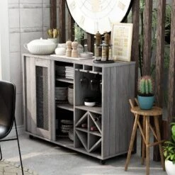 Carmelia Industrial Inspired Sliding Door Buffet - HOMES: Inside + Out